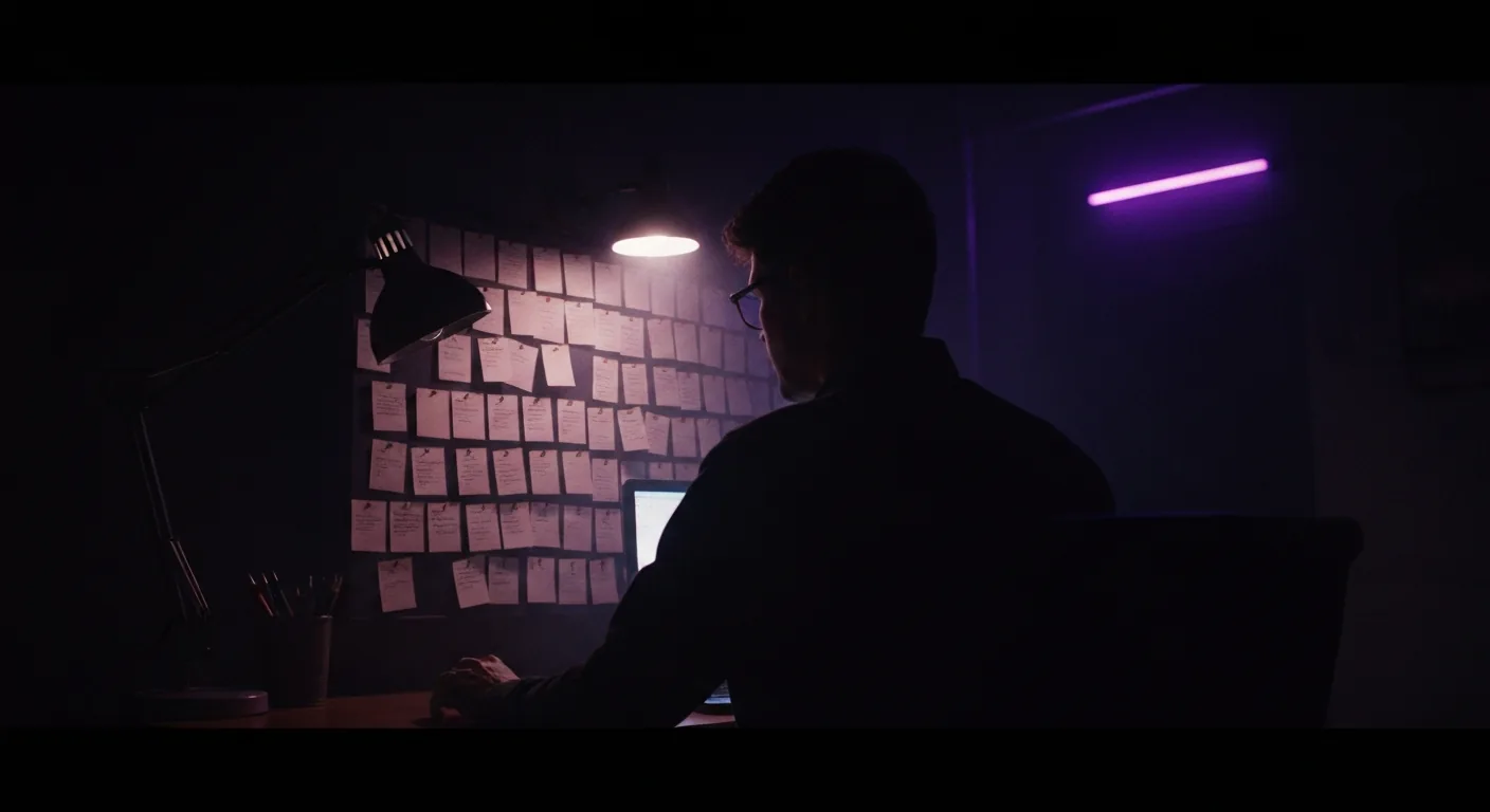 Three segments,Act 1, Act 2, Act 3,in thin white lines on black; dark mode technical sketch