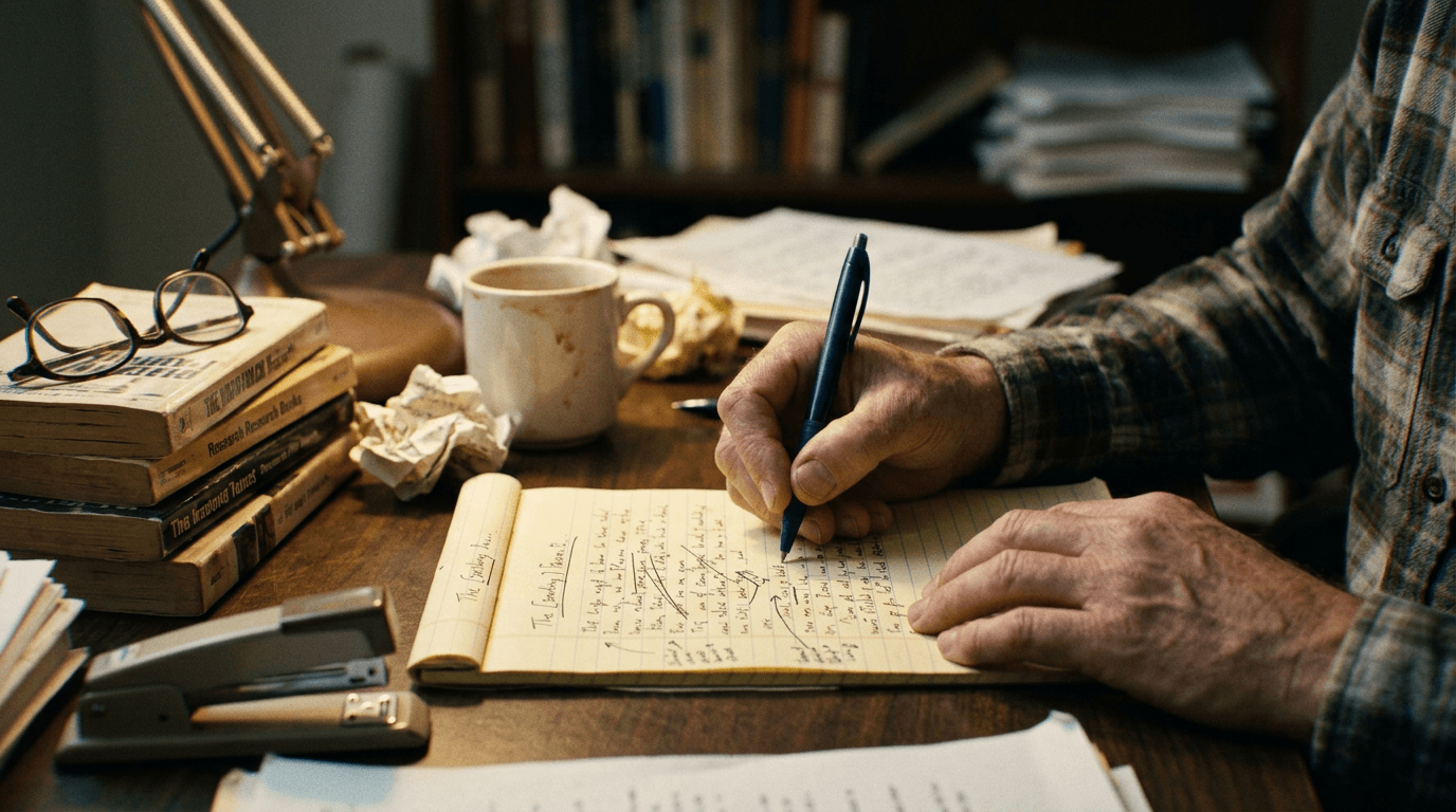 Cinematic workflow still, second angle, 35mm film grain