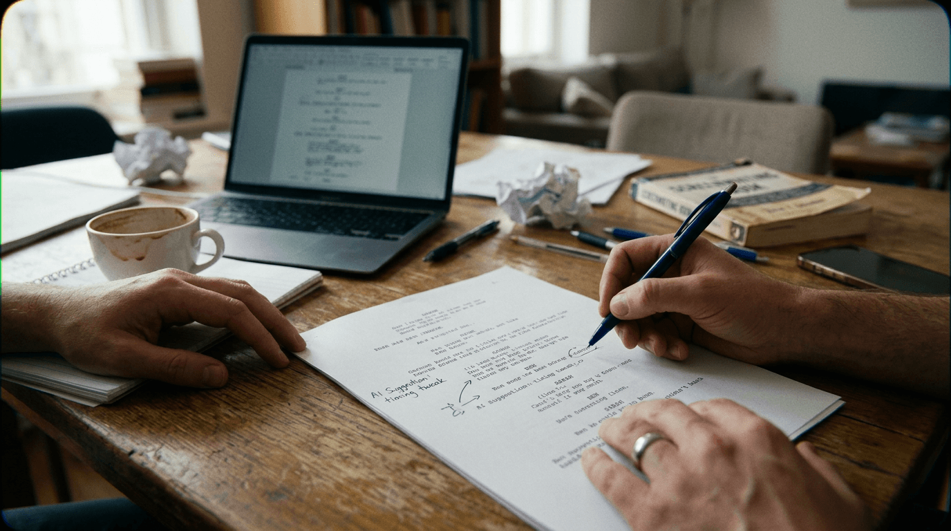 Cinematic workflow still, second angle, 35mm film grain