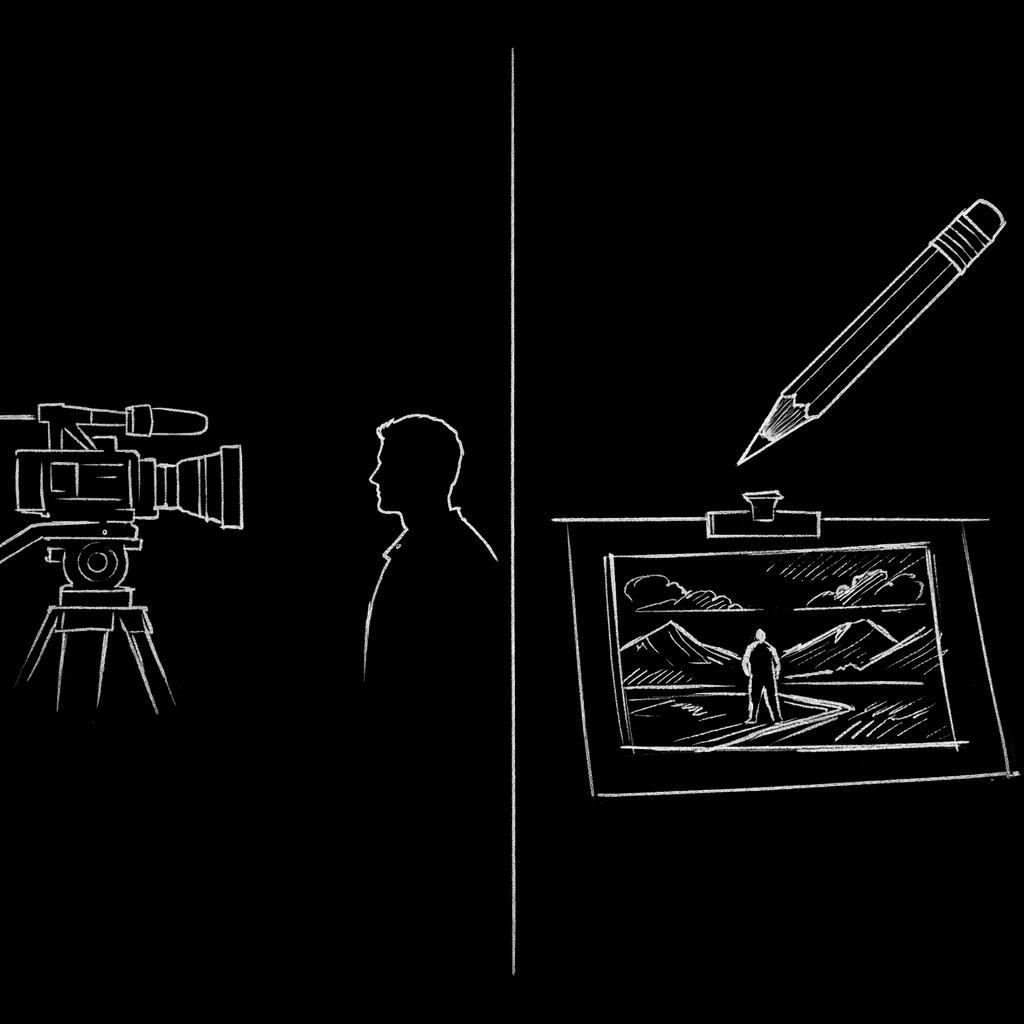 Camera vs pencil: two pipelines