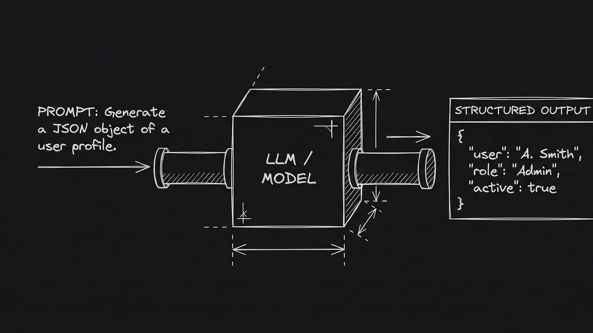 Dark mode technical sketch: iPad in landscape with screenplay page and scene navigator