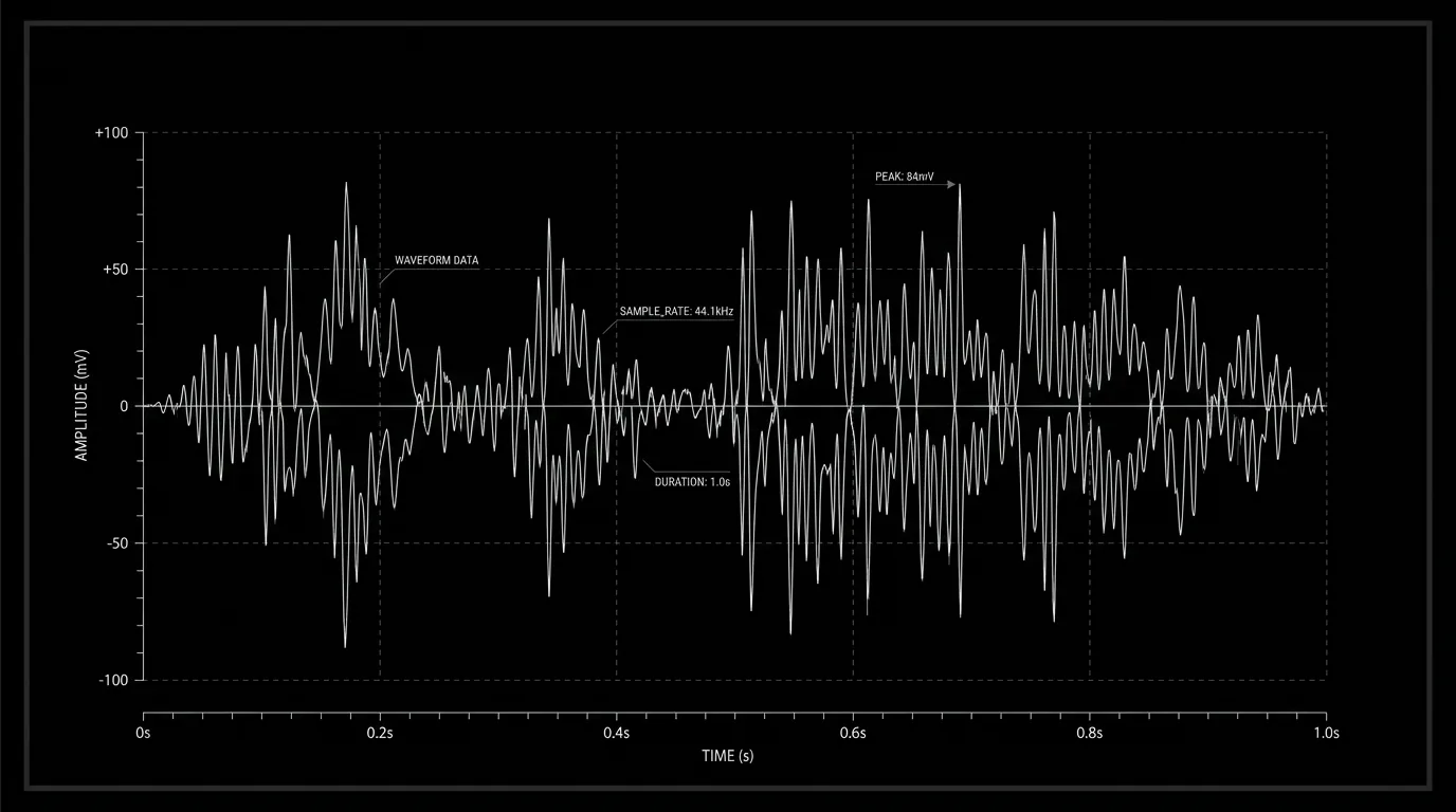 Black frame; sound; dark mode technical sketch