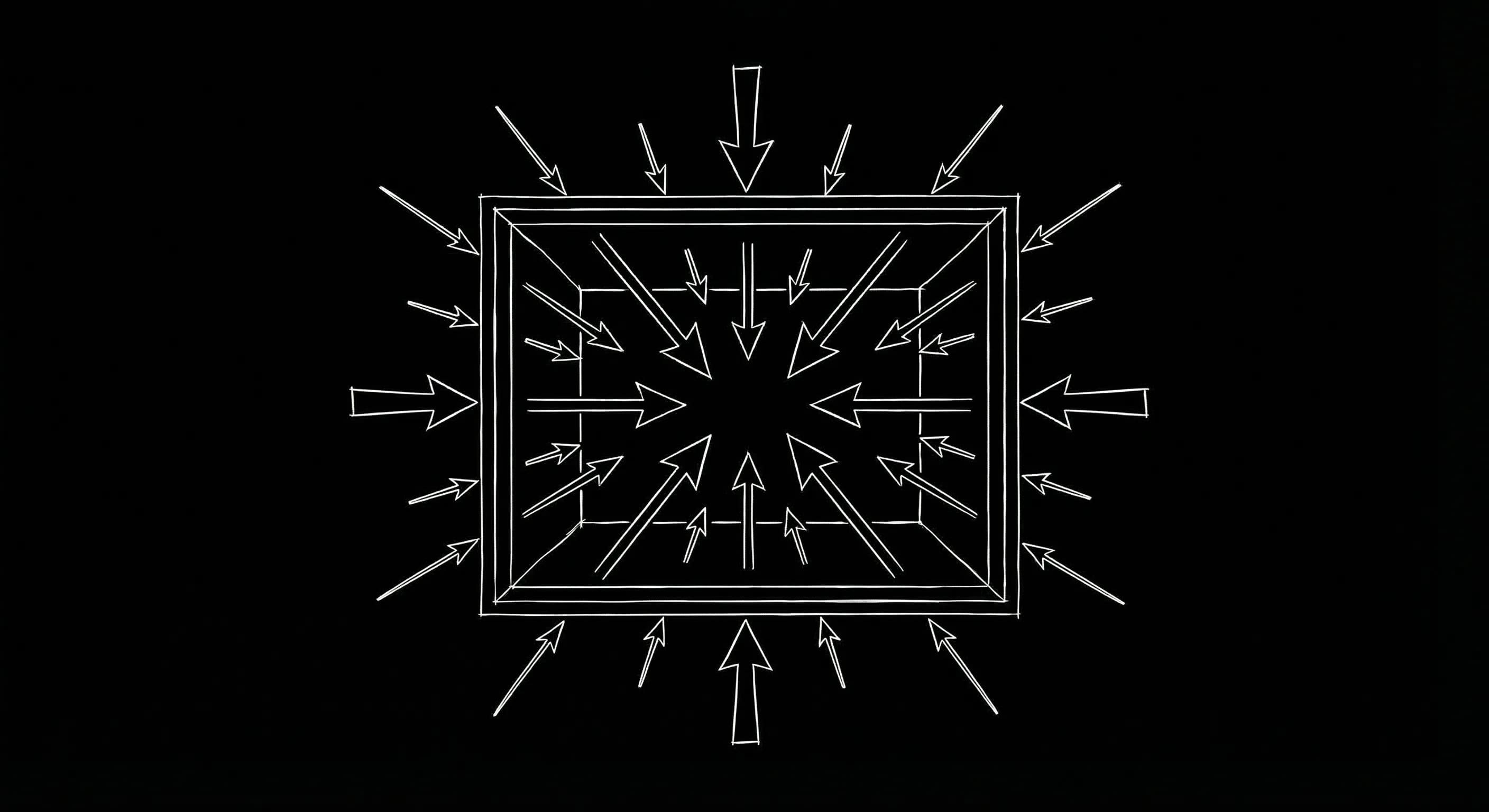 Room with arrows inward: containment and pressure