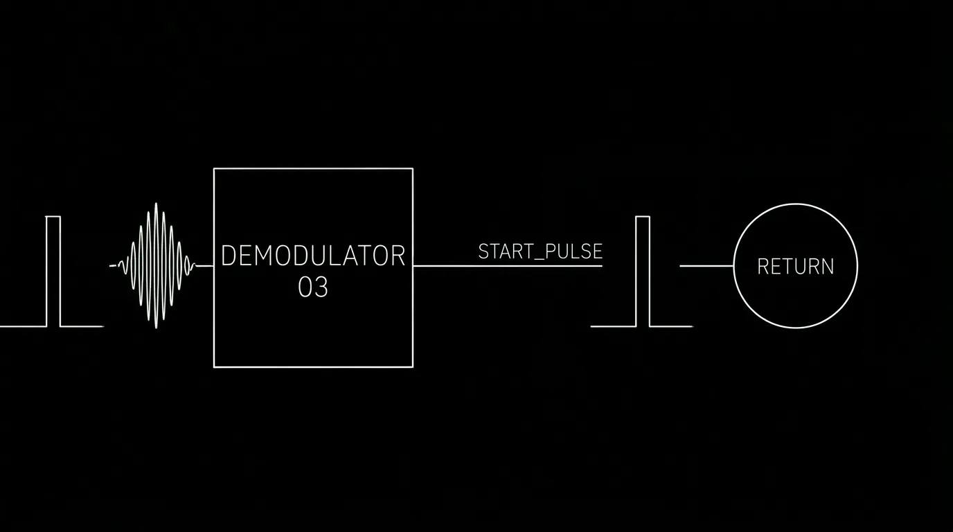 Circle: opening image, story, return; dark mode technical sketch