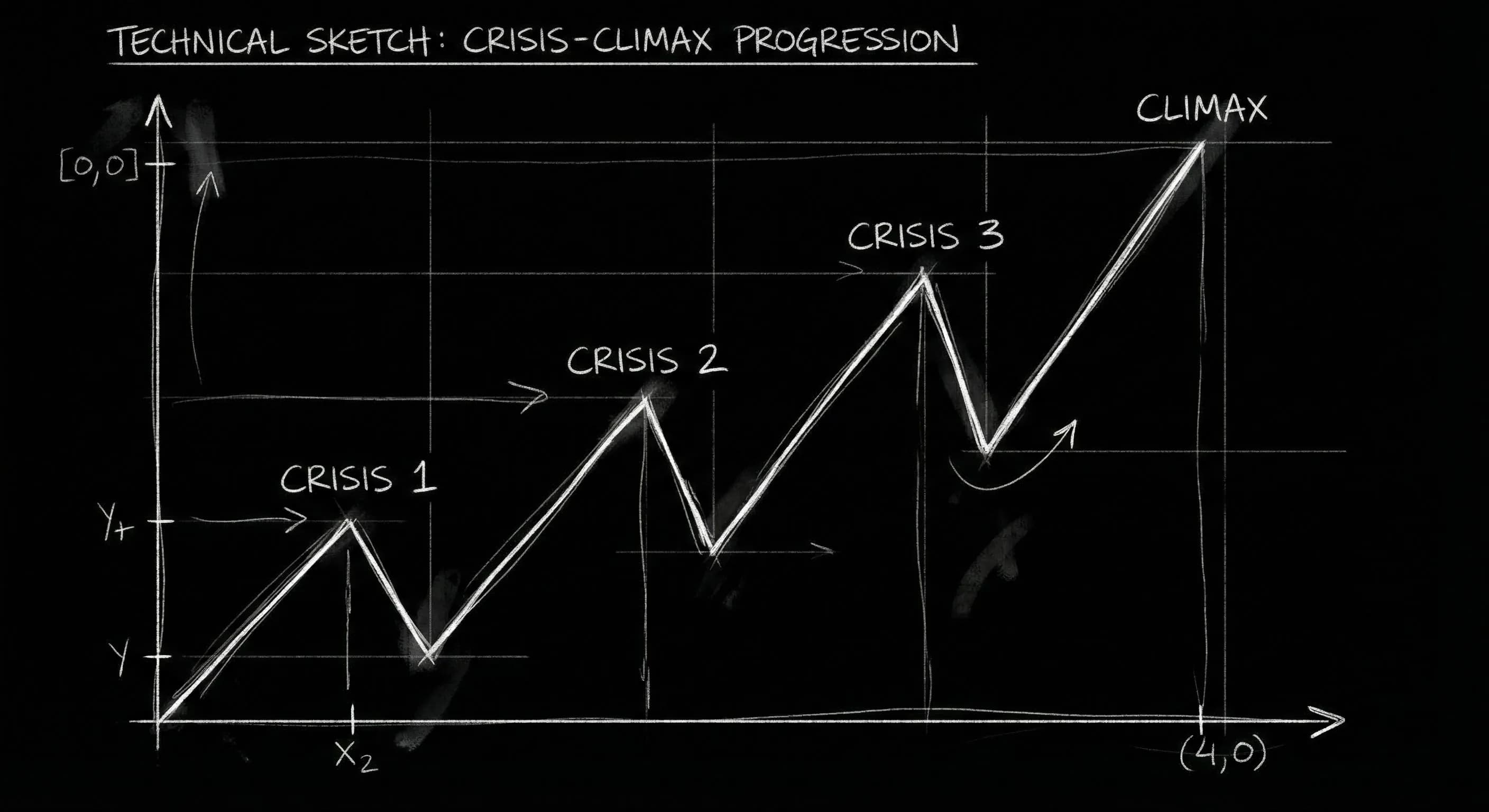 Fichtean curve: repeated crises rising