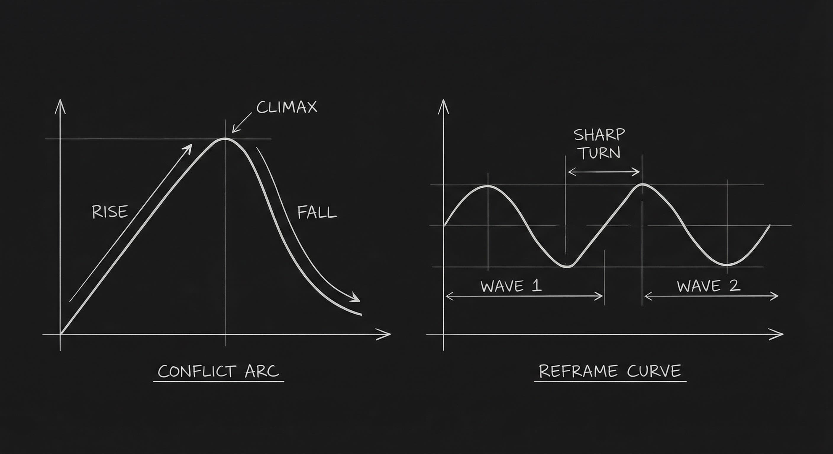 Contrast: conflict curve vs reframe curve