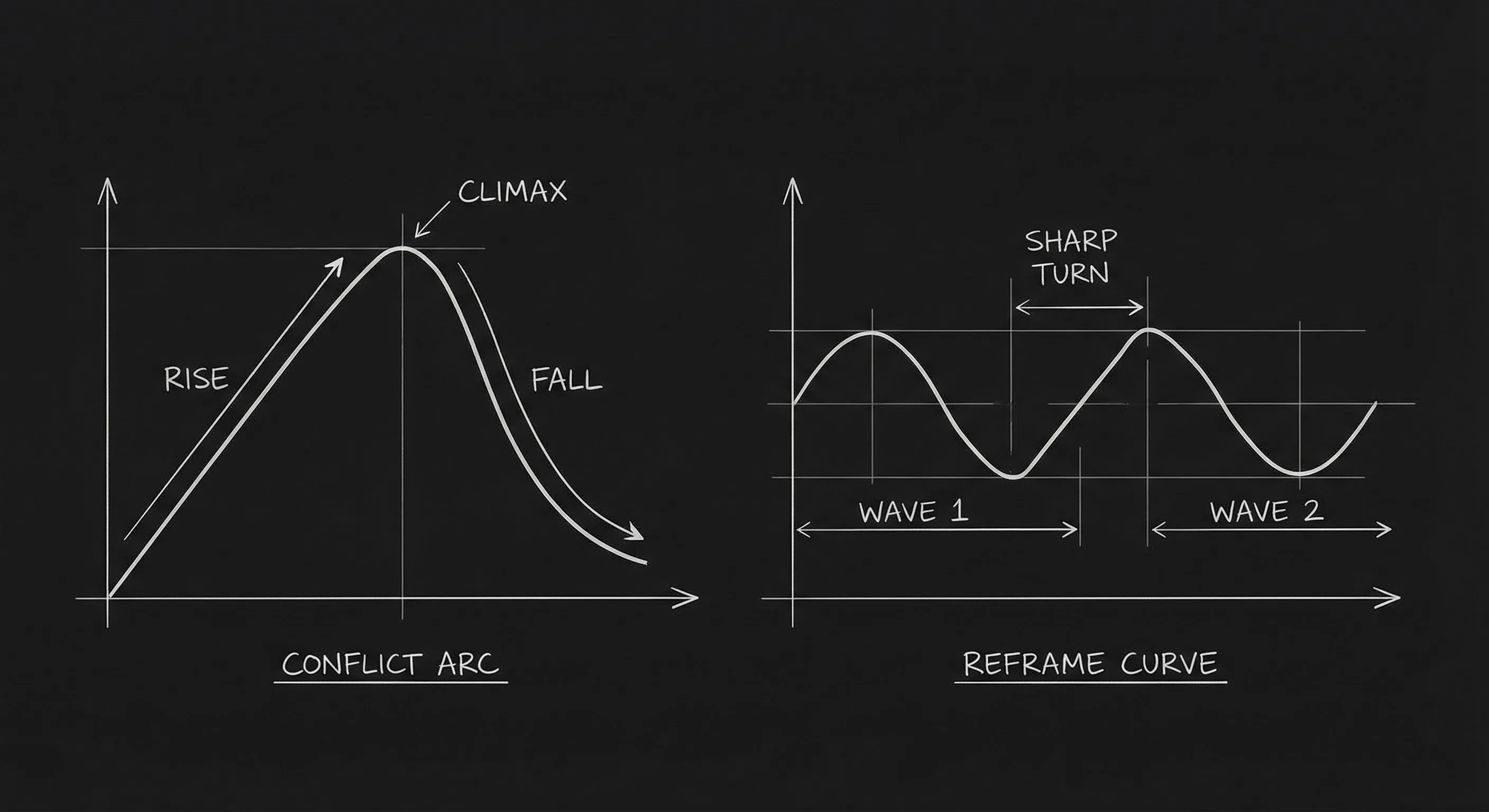 Contrast: conflict curve vs reframe curve