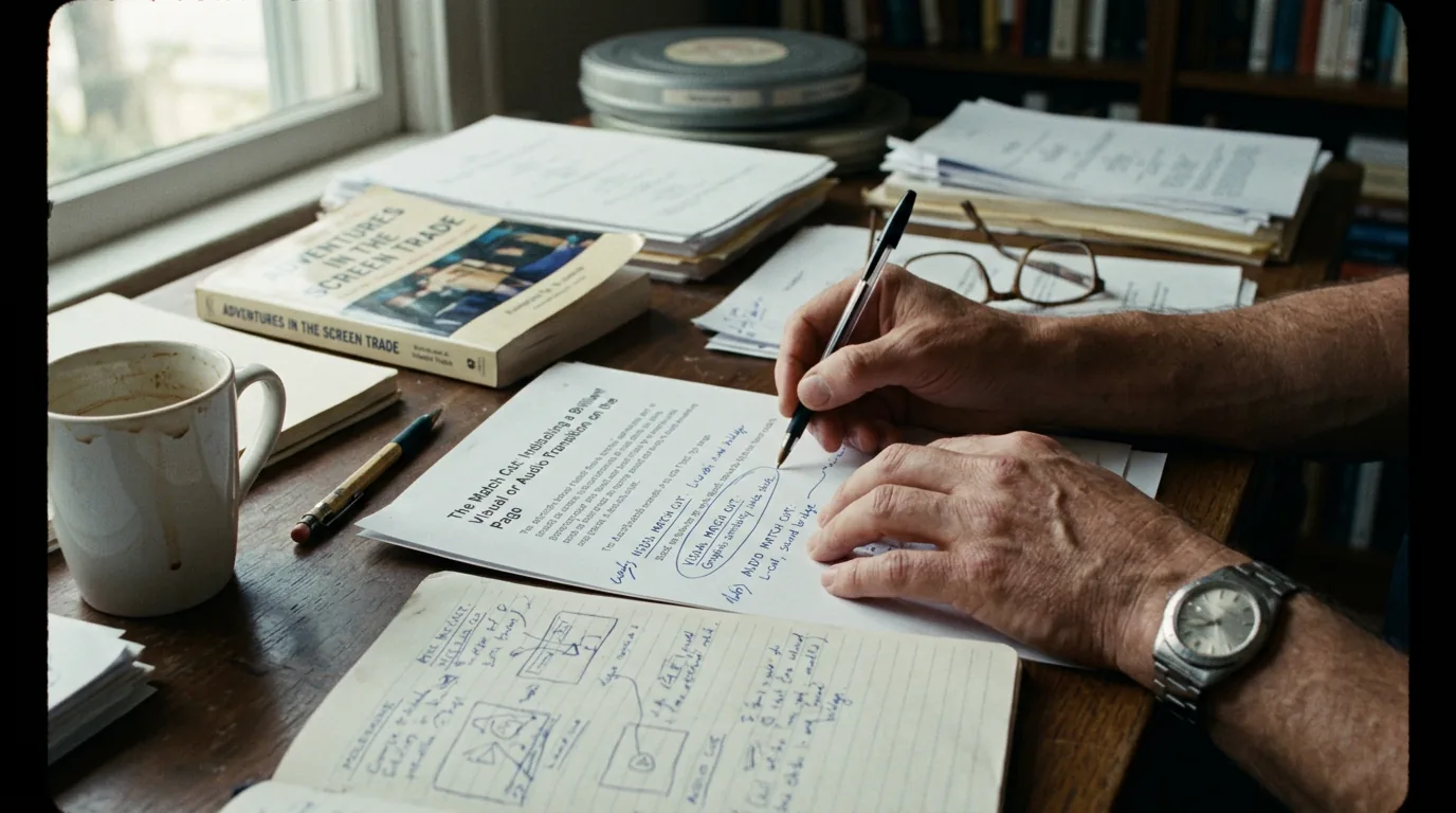 Cinematic workflow still, second angle, 35mm film grain