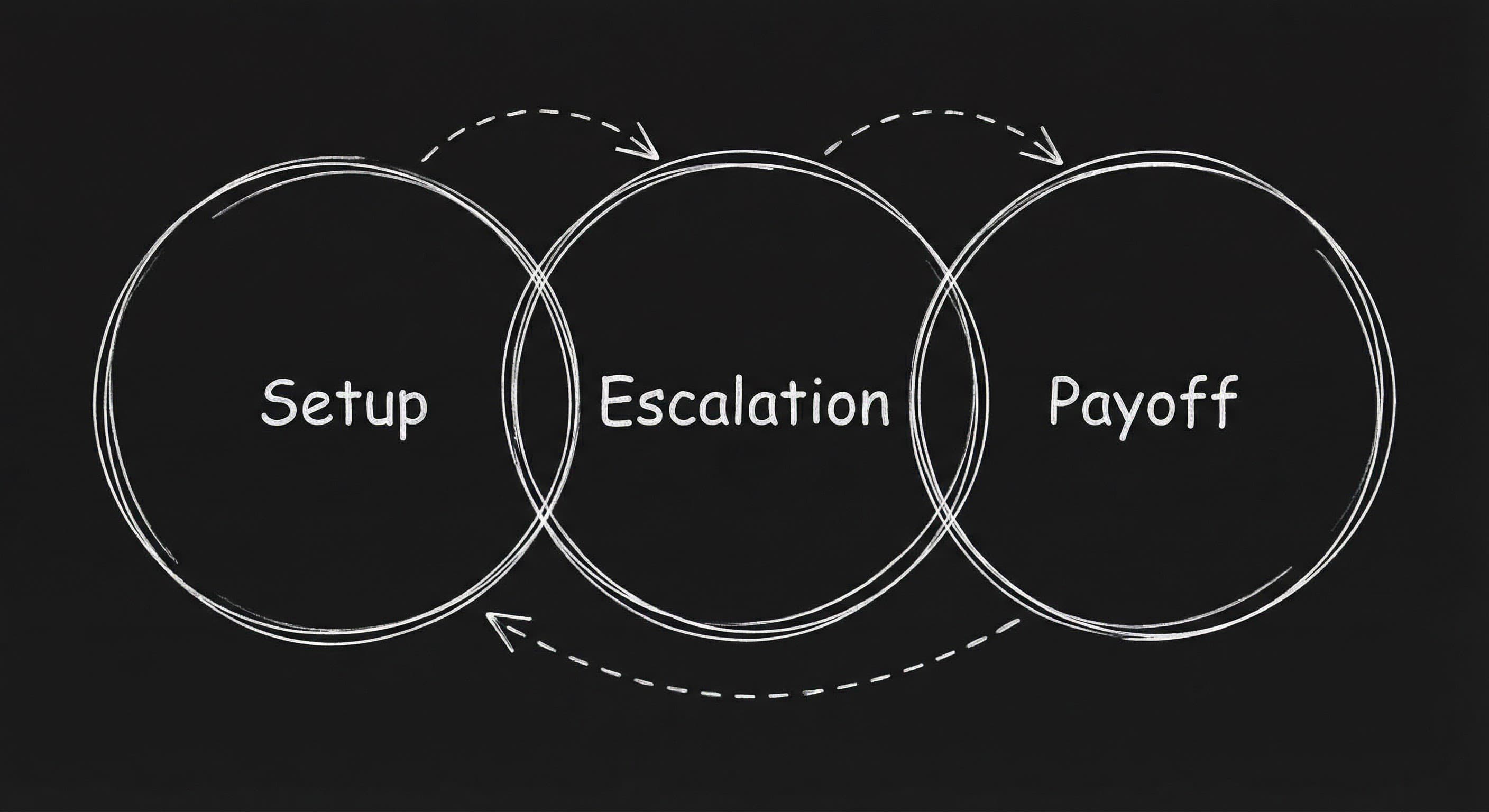 Montage timeline: beats under one heading; dark mode technical sketch