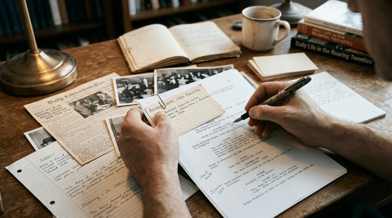 Cinematic workflow still, second angle, 35mm film grain