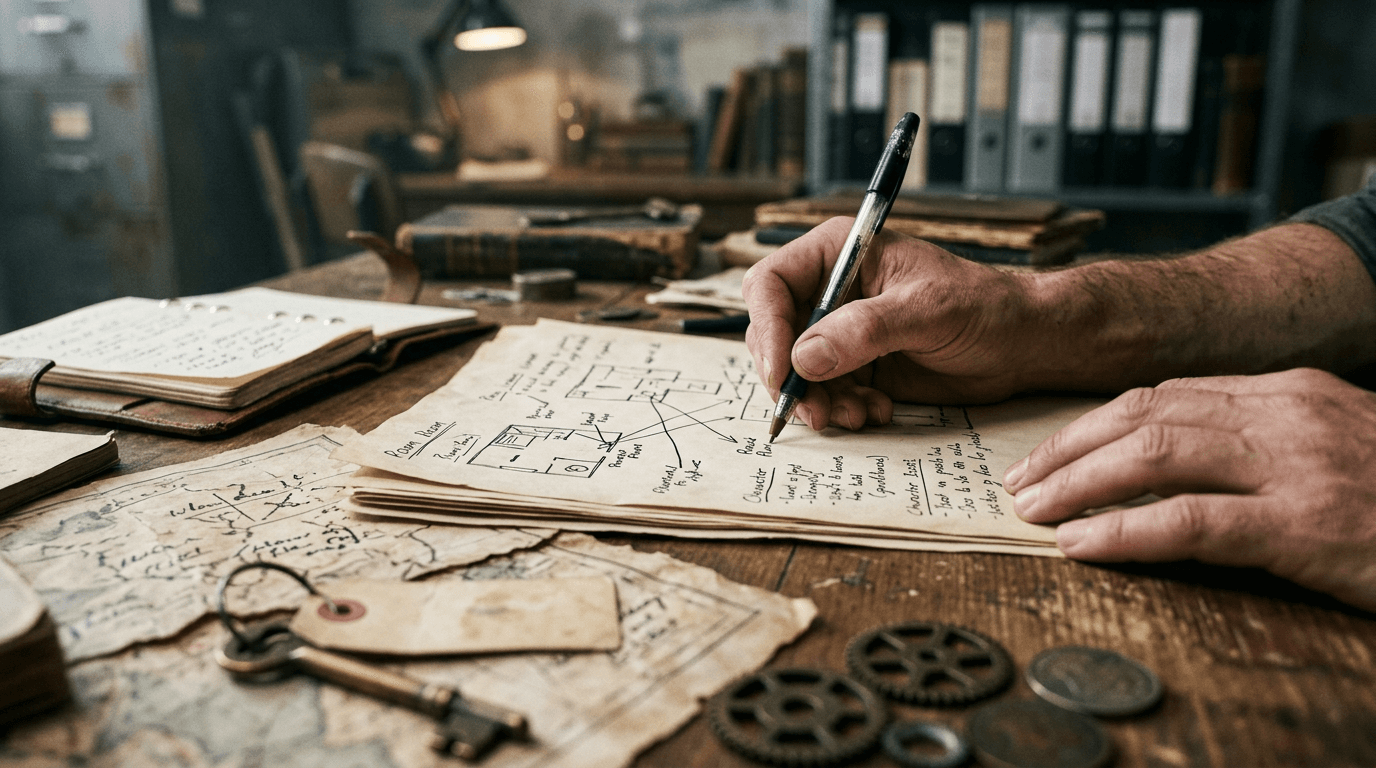 Cinematic workflow still, second angle, 35mm film grain