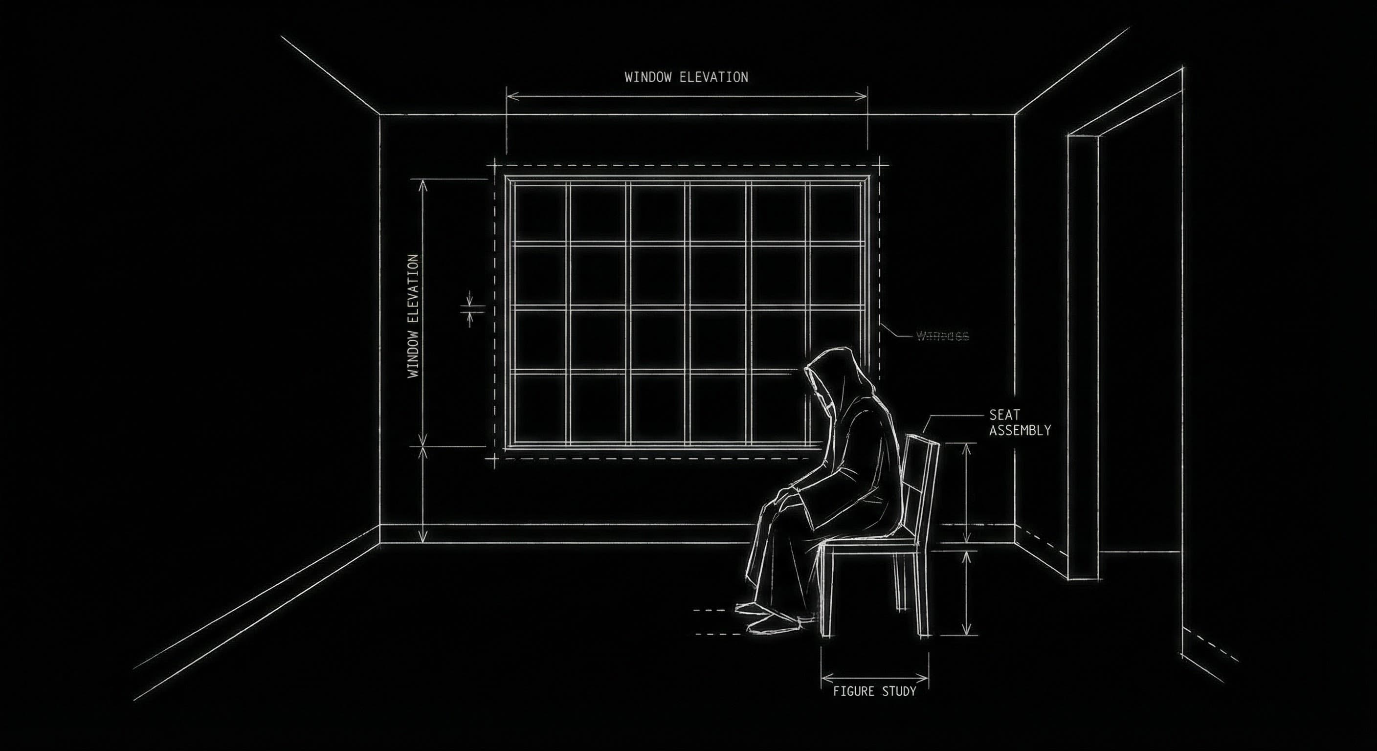 Single figure, minimal environment