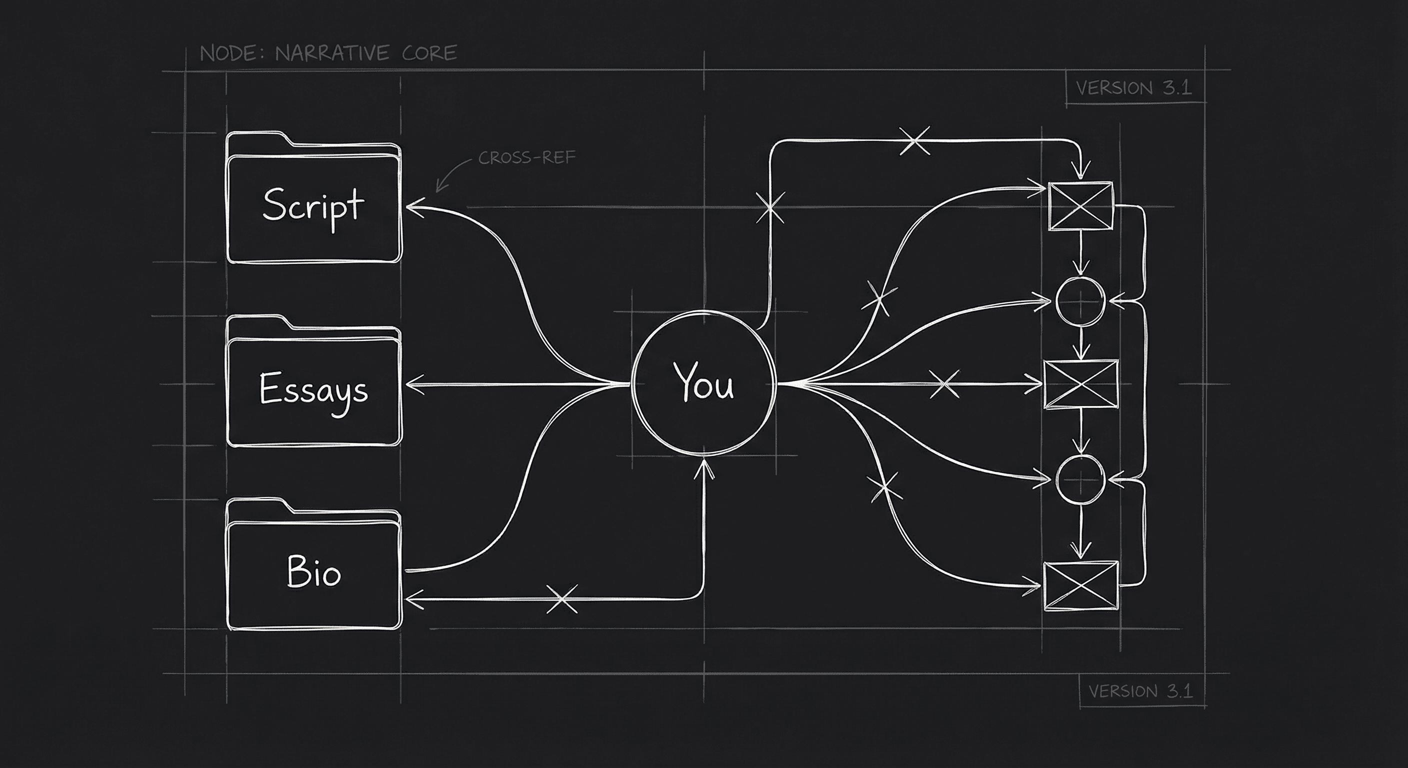 Script, Essays, Bio connected to You