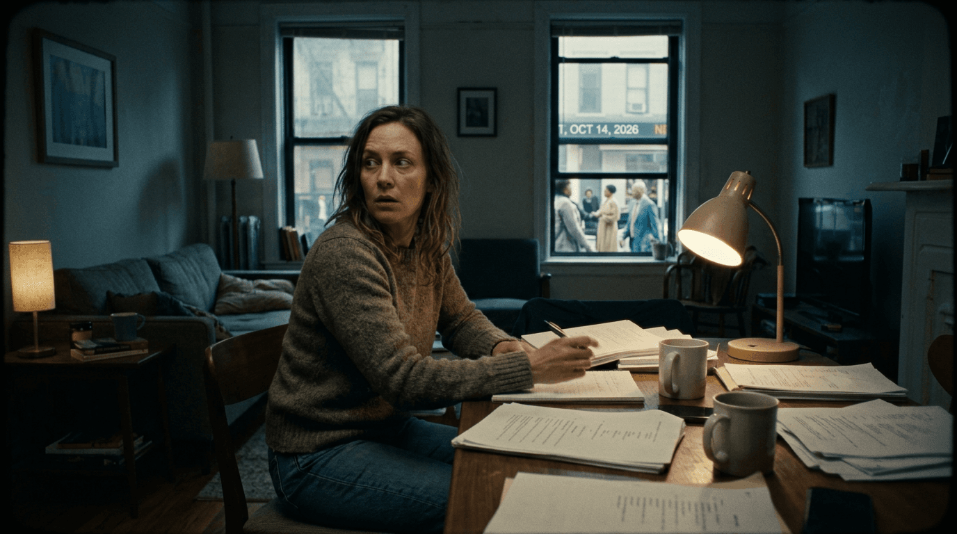 Cinematic workflow still, first angle, 35mm film grain