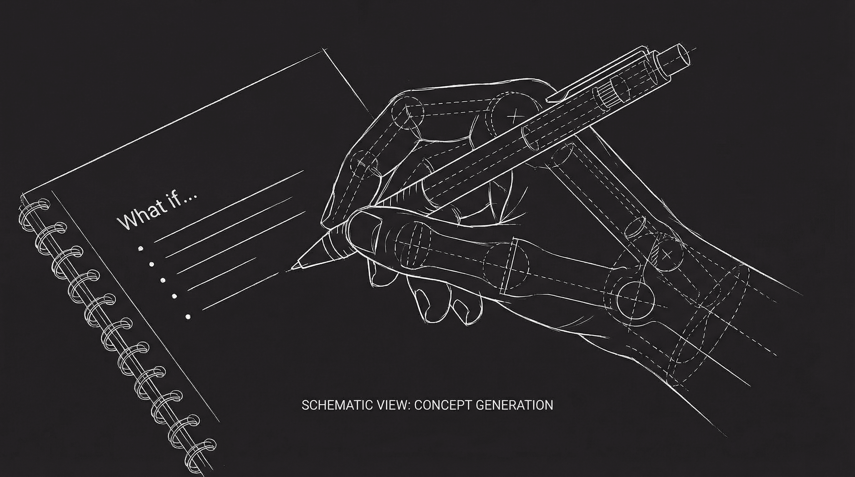 Hand with pen and list: What if...