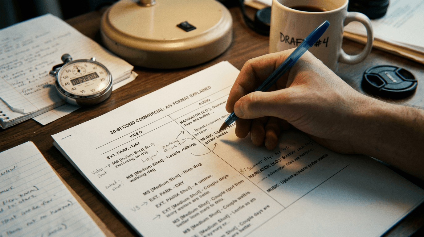 Cinematic workflow still, second angle, 35mm film grain