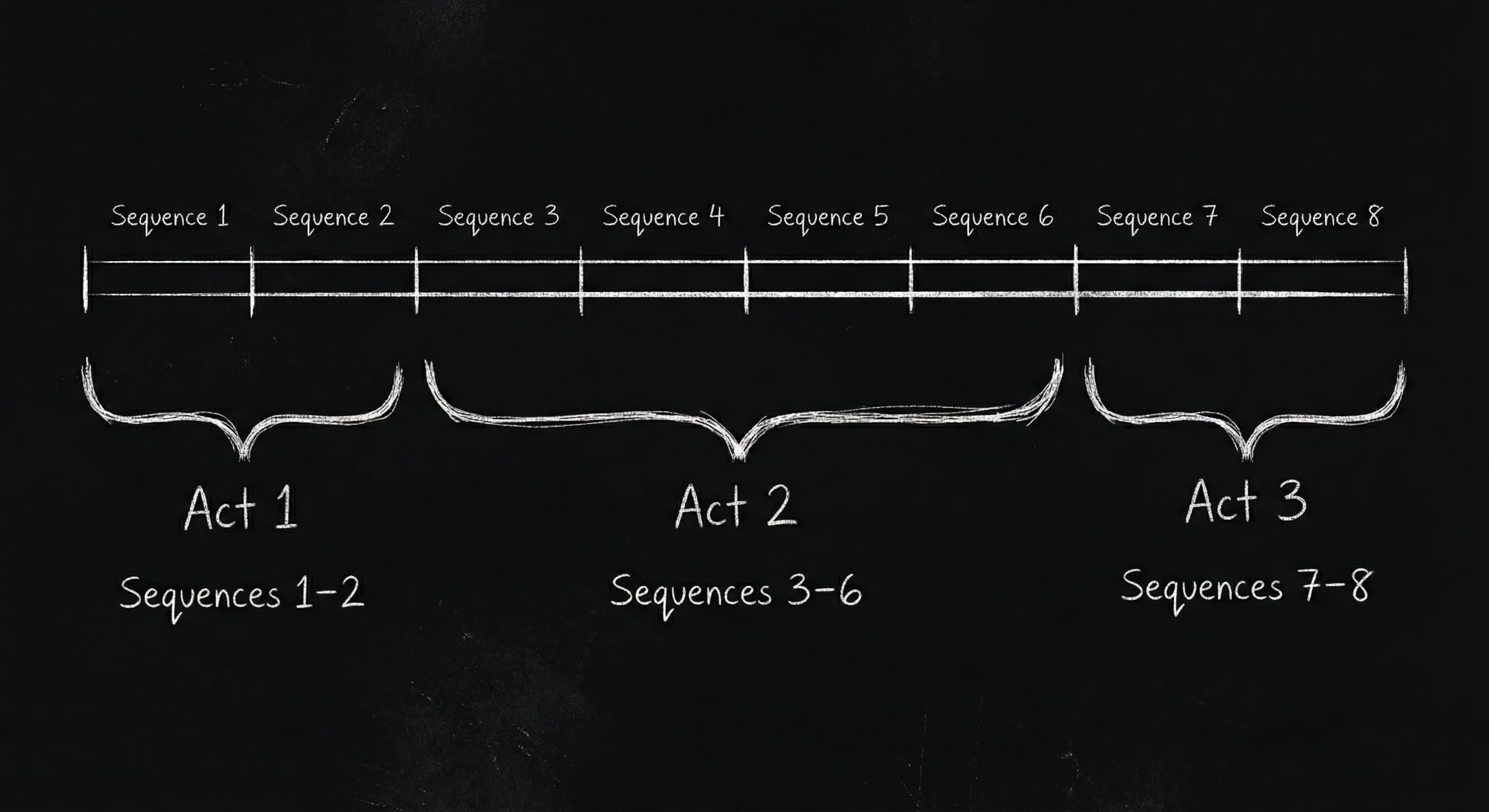 Act structure overlaid on eight sequences