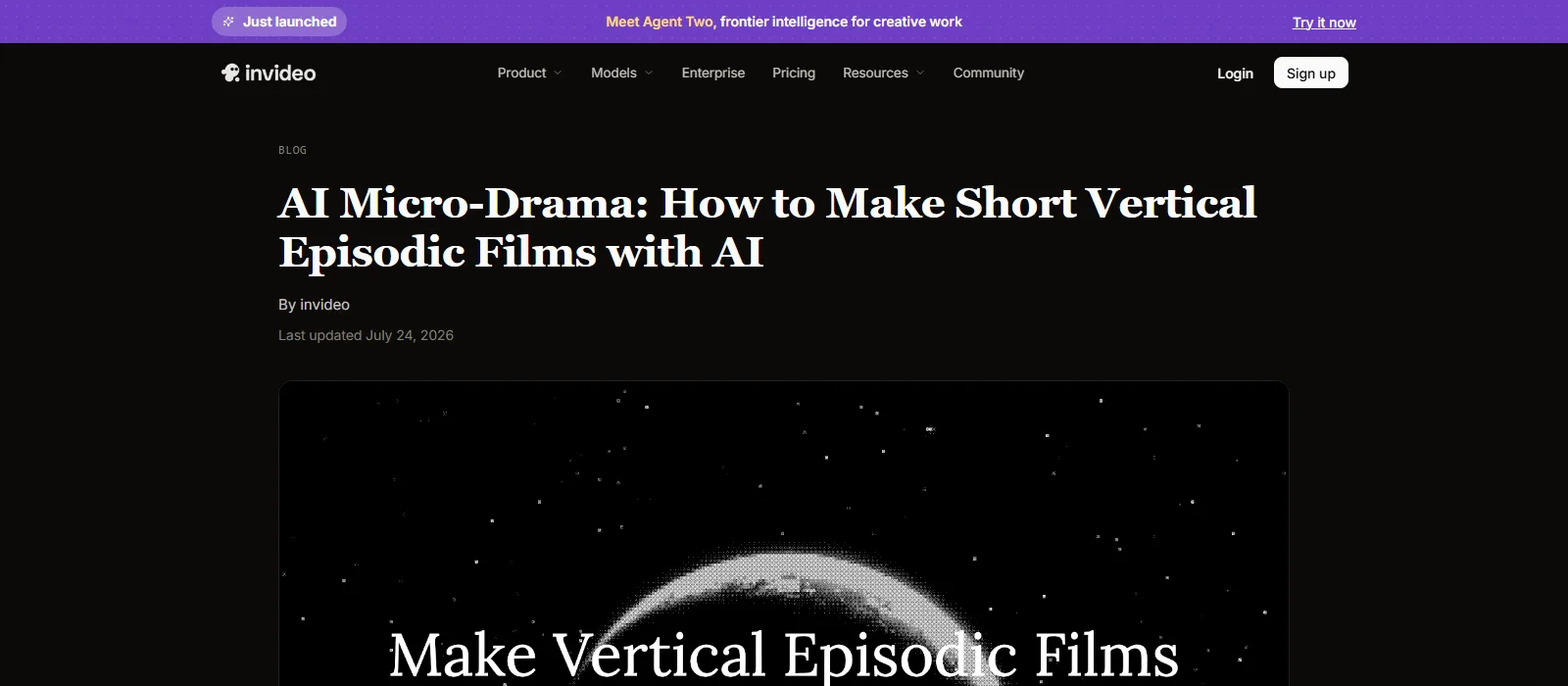 invideo's guide to making AI micro dramas, with the agent-based production pipeline