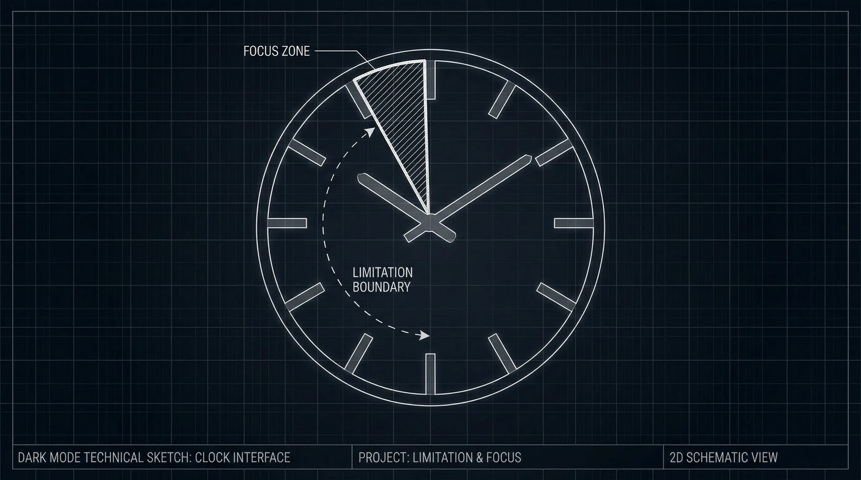 Single hour on a clock, focus