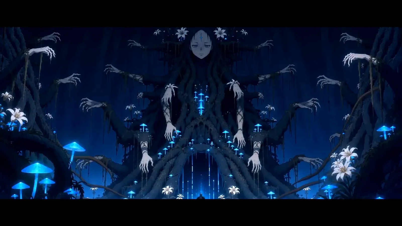 Lost Garden, episode 1: a giant woman of roots and lilies in a dark cavern