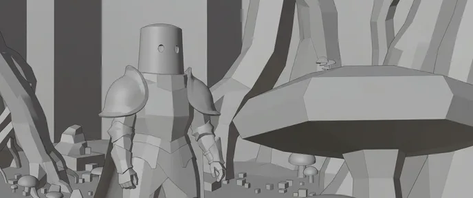 Storyboard frame of the same wide shot, in grey