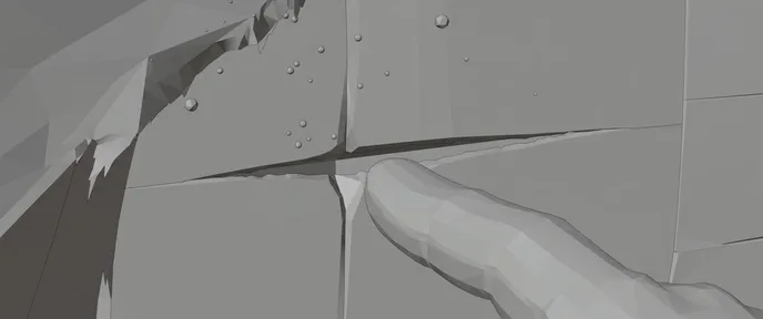 Storyboard frame of the wound insert, in grey