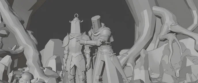 Storyboard frame of the two-shot, in grey