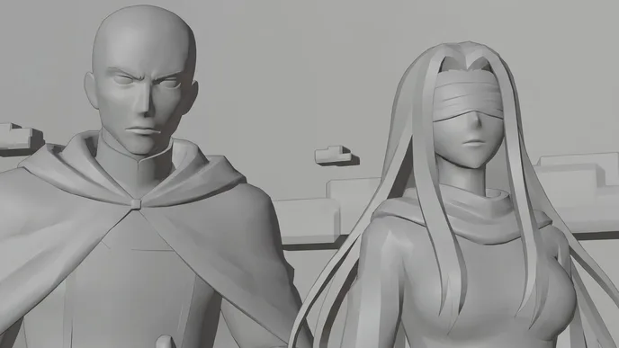 Storyboard frame of the two-shot, in grey