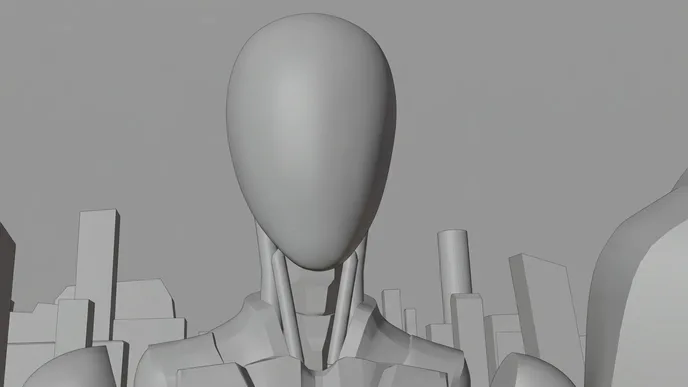 Storyboard frame of the red eyes close-up, in grey