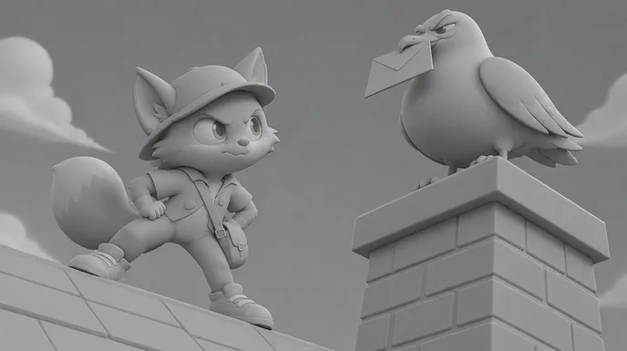 Storyboard frame of the face-off, in grey