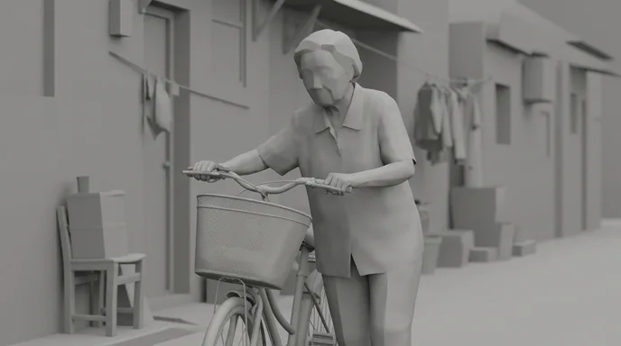 Grey storyboard frame of the doorway shot