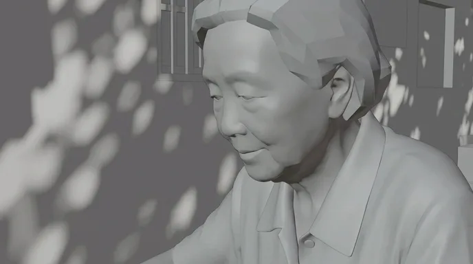 Grey storyboard frame of the close-up