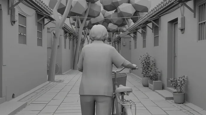 Grey storyboard frame of the walk away