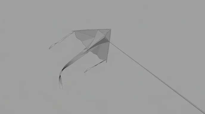 The grey storyboard frame of the kite in the sky
