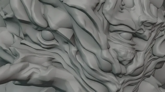 Storyboard frame of the same close-up, in grey