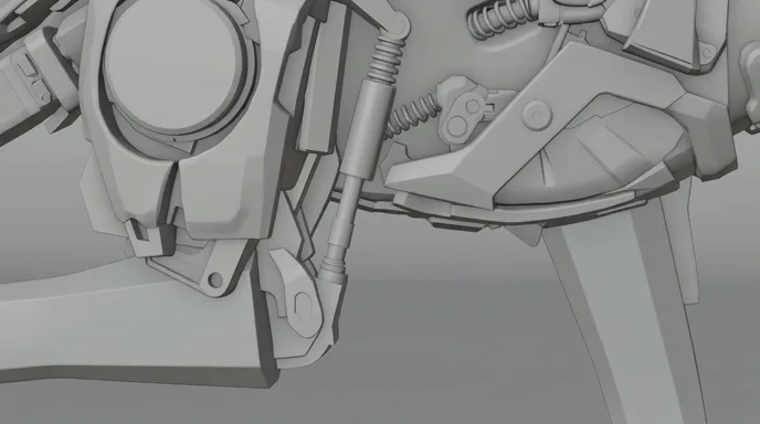 Storyboard frame of the armour insert, in grey
