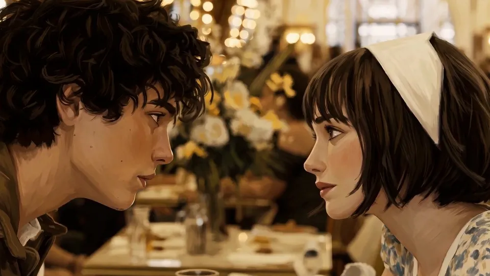 Il ragazzo e la ragazza faccia a faccia, vicinissimi, occhi negli occhi