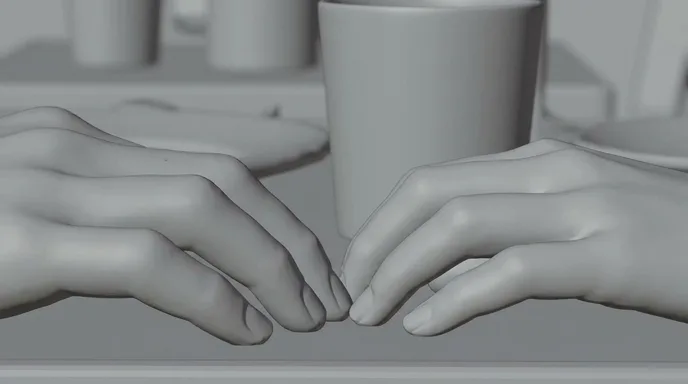 Vignetta grigia di storyboard delle mani