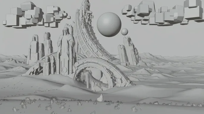 Storyboard-Bild der Stadt, in Grau