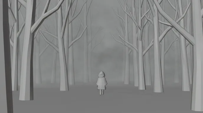 Vignetta di storyboard del campo lungo, in grigio