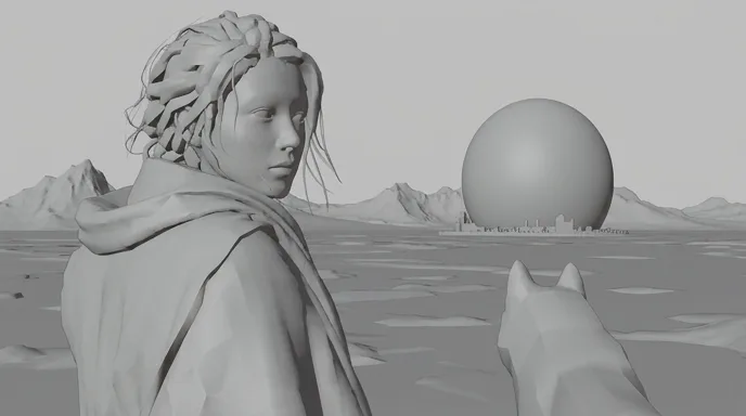 Image de storyboard du même plan, en gris