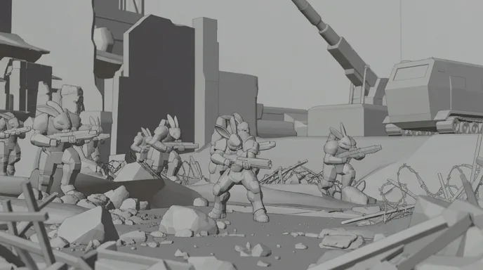 The wide shot as a grey storyboard frame